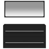 fekete szerelt fa fürdőszobaszekrény tükörrel