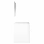 magasfényű fehér szerelt fa fürdőszobaszekrény tükörrel