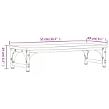 füstös tölgy színű szerelt fa monitorállvány 55 x 23 x 14 cm