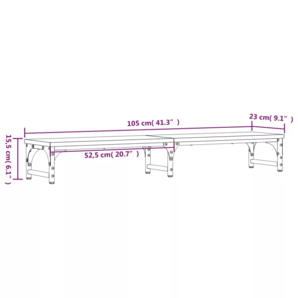 sonoma tölgy színű szerelt fa monitorállvány 105 x 23 x 15,5 cm