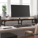 füstös tölgy színű szerelt fa monitorállvány 105 x 23 x 15,5 cm