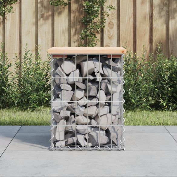 tömör fenyőfa gabion kerti pad 33x31x42 cm