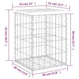 impregnált fenyőfa gabion kerti pad 33 x 31 x 42 cm