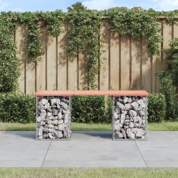 tömör duglászfenyő gabion kerti pad 103x31x42 cm