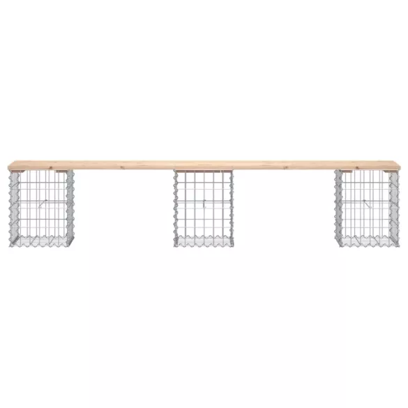 tömör fenyőfa gabion kerti pad 203x31x42 cm