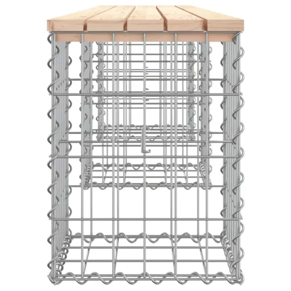 tömör fenyőfa gabion kerti pad 203x31x42 cm