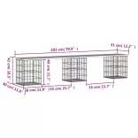 tömör fenyőfa gabion kerti pad 203x31x42 cm