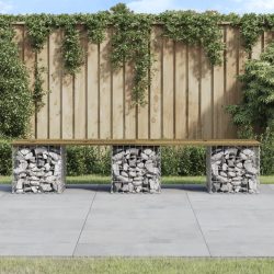 impregnált fenyőfa gabion kerti pad 203 x 31 x 42 cm