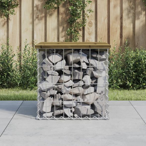 impregnált fenyőfa gabion kerti pad 43 x 44 x 42 cm