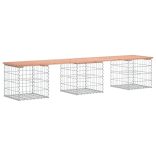 tömör duglászfenyő gabion kerti pad 203x44x42 cm