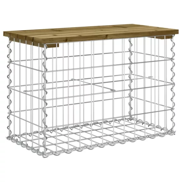 tömör impergnált fenyőfa gabion kerti pad 63 x 31,5 x 42 cm