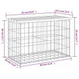 tömör impergnált fenyőfa gabion kerti pad 63 x 31,5 x 42 cm