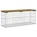 impregnált fenyőfa gabion kerti pad 103 x 31,5 x 42 cm