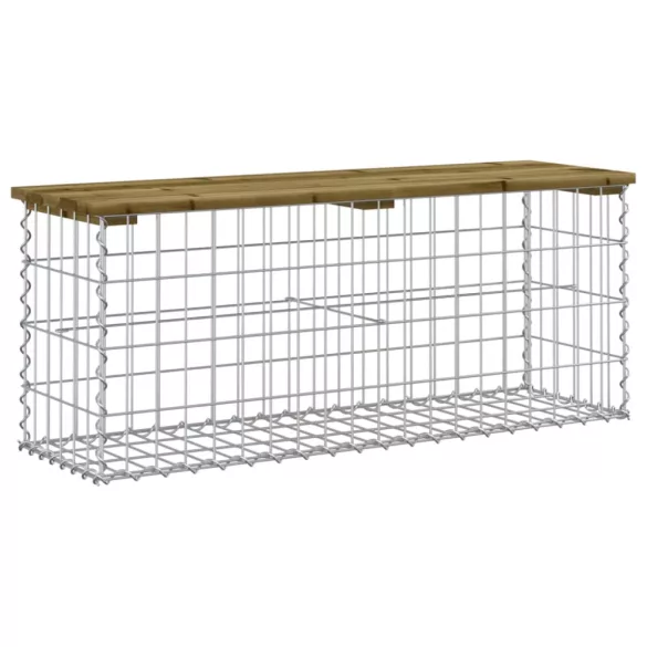 impregnált fenyőfa gabion kerti pad 103 x 31,5 x 42 cm