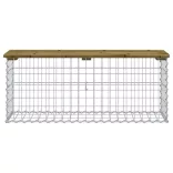 impregnált fenyőfa gabion kerti pad 103 x 31,5 x 42 cm