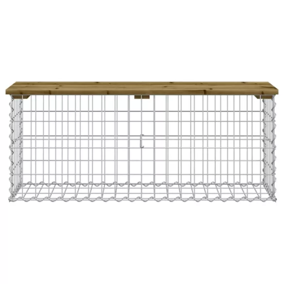 impregnált fenyőfa gabion kerti pad 103 x 31,5 x 42 cm