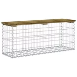 impregnált fenyőfa gabion kerti pad 103 x 31,5 x 42 cm