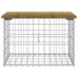 impregnált fenyőfa gabion kerti pad 63 x 44 x 42 cm