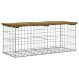 impregnált fenyőfa gabion kerti pad 103 x 44 x 42 cm
