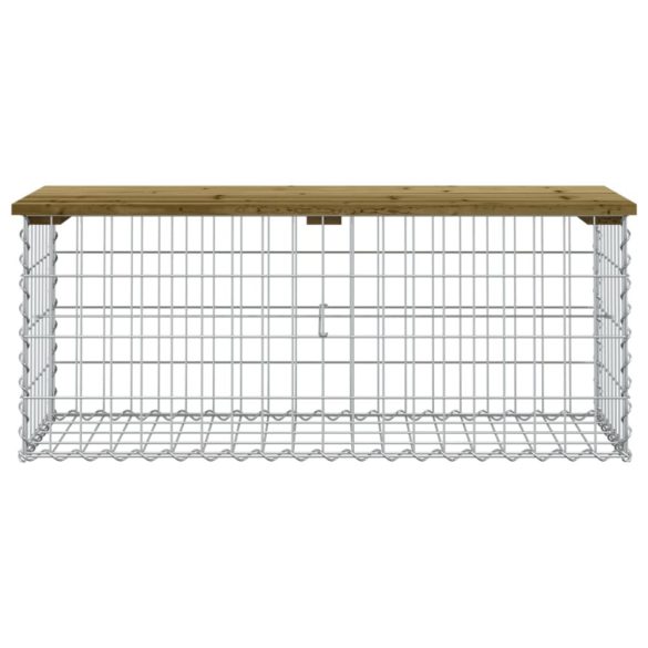 impregnált fenyőfa gabion kerti pad 103 x 44 x 42 cm