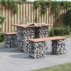 tömör duglászfenyő gabion kerti pad 100x70x72 cm