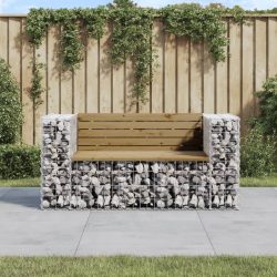 tömör impregnált fenyőfa gabion kerti pad 143x71x65,5 cm