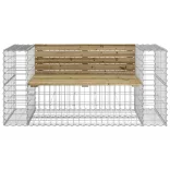 tömör impregnált fenyőfa gabion kerti pad 143x71x65,5 cm