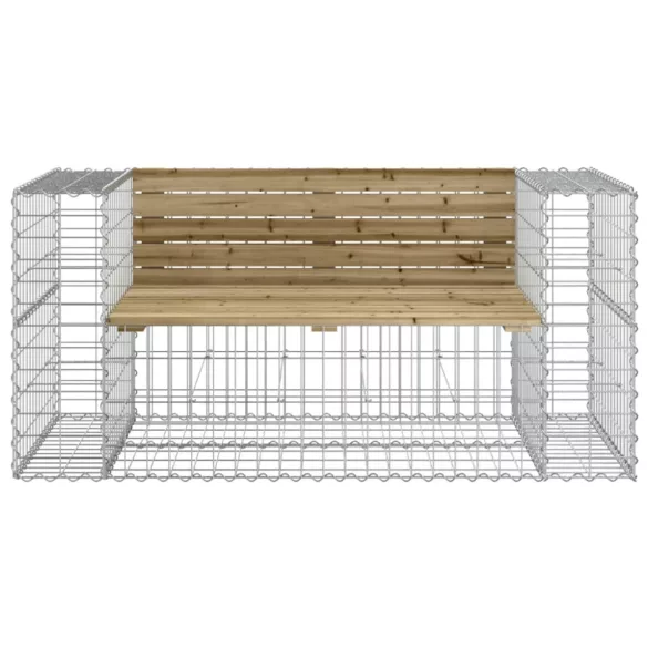 tömör impregnált fenyőfa gabion kerti pad 143x71x65,5 cm