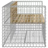 tömör impregnált fenyőfa gabion kerti pad 143x71x65,5 cm