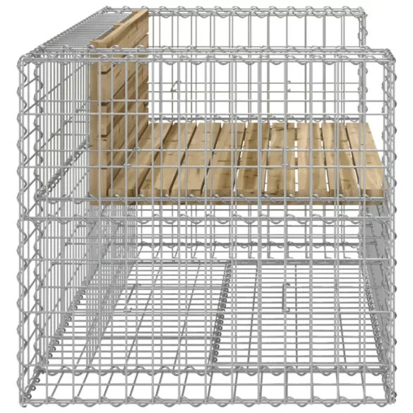 tömör impregnált fenyőfa gabion kerti pad 143x71x65,5 cm