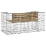 tömör impregnált fenyőfa gabion kerti pad 143x71x65,5 cm