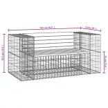 tömör impregnált fenyőfa gabion kerti pad 143x71x65,5 cm