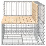 tömör fenyőfa gabion kerti pad 92x71x65,5 cm
