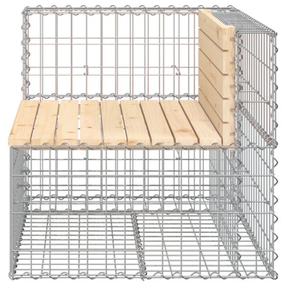 tömör fenyőfa gabion kerti pad 92x71x65,5 cm