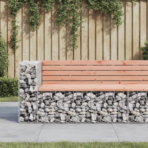 tömör duglászfenyő gabion kerti pad 122 x 71 x 65,5 cm