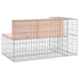 tömör duglászfenyő gabion kerti pad 122 x 71 x 65,5 cm