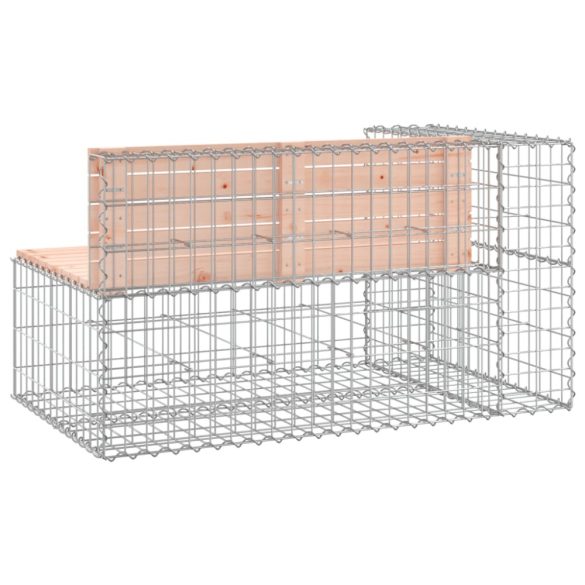 tömör duglászfenyő gabion kerti pad 122 x 71 x 65,5 cm