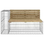 tömör impregnált fenyőfa gabion kerti pad 122x71x65,5 cm