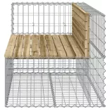 tömör impregnált fenyőfa gabion kerti pad 122x71x65,5 cm