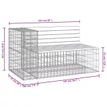tömör impregnált fenyőfa gabion kerti pad 122x71x65,5 cm