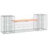 tömör duglászfenyő gabion kerti pad 183x41x60,5 cm