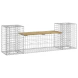 tömör impregnált fenyőfa gabion kerti pad 183x41x60,5 cm