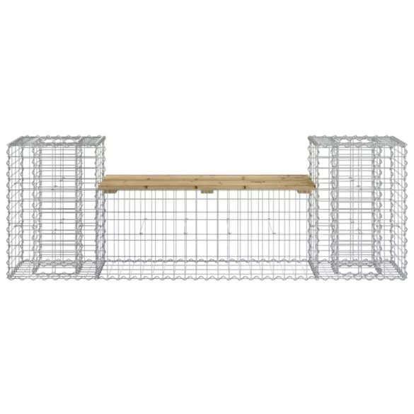 tömör impregnált fenyőfa gabion kerti pad 183x41x60,5 cm