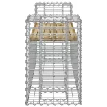 tömör impregnált fenyőfa gabion kerti pad 183x41x60,5 cm
