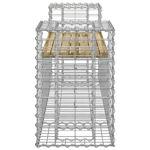 tömör impregnált fenyőfa gabion kerti pad 183x41x60,5 cm