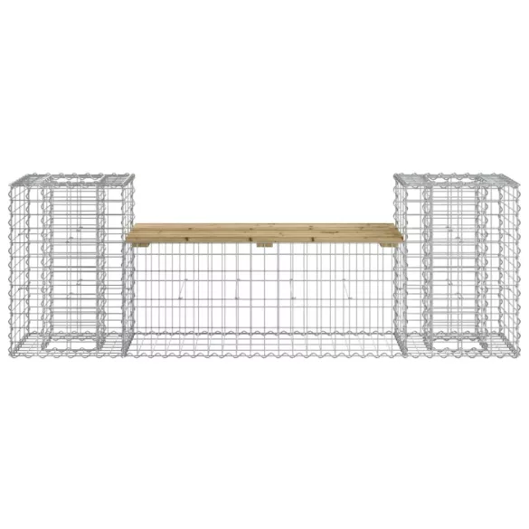 tömör impregnált fenyőfa gabion kerti pad 183x41x60,5 cm