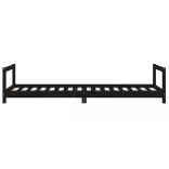 fekete tömör fenyőfa gyerekágykeret 90 x 200 cm