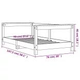 fehér tömör fenyőfa gyerekágykeret 70 x 140 cm