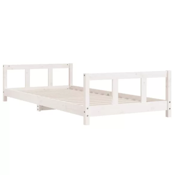 fehér tömör fenyőfa gyerekágykeret 90 x 200 cm