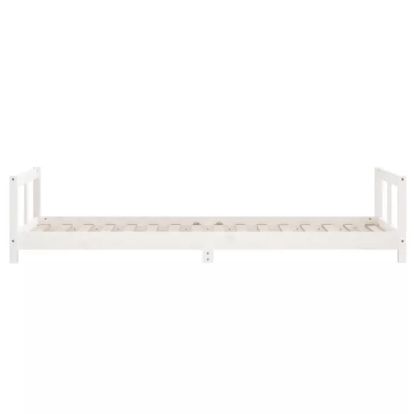 fehér tömör fenyőfa gyerekágykeret 90 x 200 cm